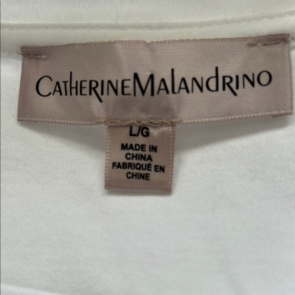 Catherine Malandrino White Fitted Puff Sleeve Tee - Picture 5 of 7